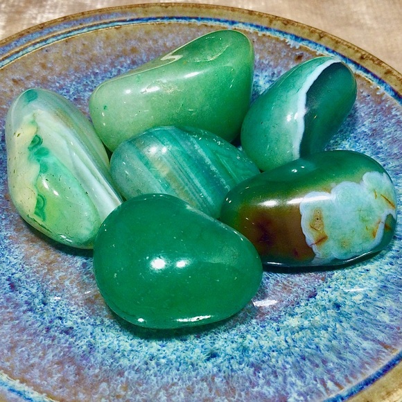 Crystals Other - 2x Green Hummingbird Quartz, Tumbled and Polished